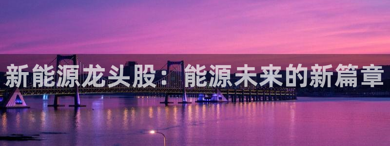 义乌摩根娱乐阿峰:新能源龙头股:能源未来的新篇章